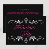 Fantastische 50. Geburtstagseinladung Einladung (Vorne/Hinten)