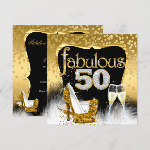 Fantastische 50. Geburtstagsfeier Gold Diamant Gli Einladung
