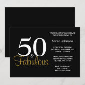 Fantastische 50. Geburtstagsparty Einladung (Vorne/Hinten)