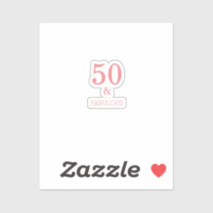 Fantastische 50 Geburtstagsparty Korallenrosa Farb Aufkleber