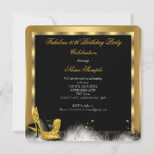 Fantastische 50 Gold Champagner High Heels Geburts Einladung (Rückseite)