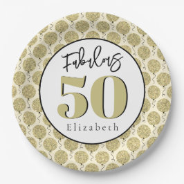 Fantastische 50 Gold Geburtstagspopolette Pappteller
