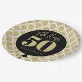 Fantastische 50 Gold Geburtstagspopolette Pappteller (Schrägansicht)