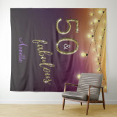 Fantastische 50 Gold Lila Lights Foto Hintergrund Wandteppich (Beispiel (Horizontal))