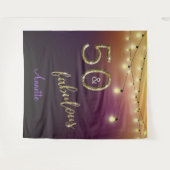 Fantastische 50 Gold Lila Lights Foto Hintergrund Wandteppich (Vorderseite (Horizontal))