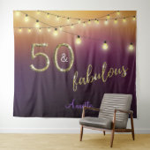 Fantastische 50 Gold Lila Lights Foto Hintergrund Wandteppich (Beispiel (Horizontal))