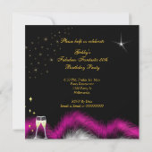 Fantastische 50 Party Rosa High Heels Gold Black Einladung (Rückseite)