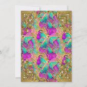 Fantastische 50 Pink aquamarin Golden Pearl Geburt Einladung (Rückseite)