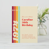 Fantastische 50 Retro Geburtstagsparty Einladung (Stehend Vorderseite)