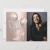 Fantastische 50 Rose Gold Foto 50. Geburtstag Einladung (Vorderseite)