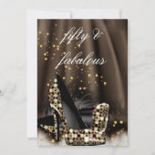 Fantastische 50 Schokolade Braun Gold Heels Geburt Einladung (Vorderseite)