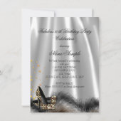 Fantastische 50 Schokolade Gold Silberne Heelse Ge Einladung (Rückseite)