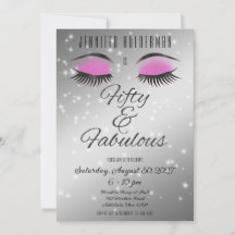 Fantastische 50 Schwarz-Rosa-Glam Augen Einladung