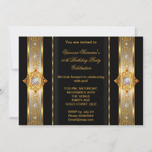 Fantastische 50 Super Elegante Geburtstag Gold Sch Einladung