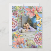 Fantastische 50 Tropical Floral Blue 50. Geburtsta Einladung (Vorderseite)