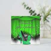 Fantastische 50 Zitronenheels Feather Birthday Einladung (Stehend Vorderseite)