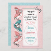 Fantastische 50er Jahre Vintage Wedding Einladung (Vorne/Hinten)