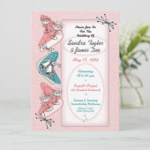 Fantastische 50er Jahre Vintage Wedding Einladung (Stehend Vorderseite)