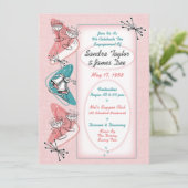 Fantastische 50er Vintage Einsatzpartei Einladung (Stehend Vorderseite)