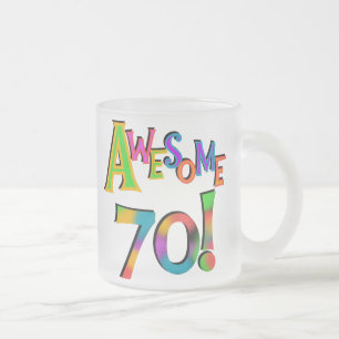 Fantastische 70 Geburtstags-T - Shirts und Mattglastasse