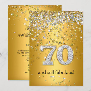 Fantastische 70 Gold Silber Girlanden 70. Geburtst Einladung