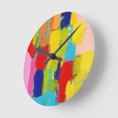 Fantastische abstrakte Malerei von Kris Taylor Runde Wanduhr (Winkel)