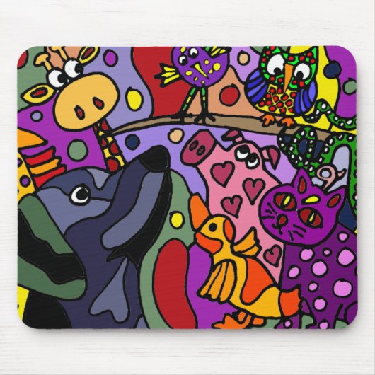 Fantastische abstrakte Tier-Kunst Mousepad (Vorne)