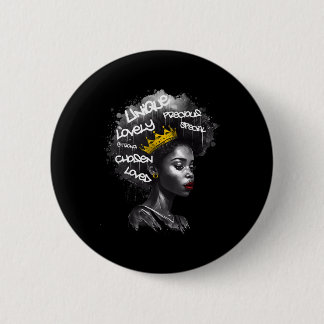 Fantastische Afro-schwarze Frau mit bestärkenden W Button