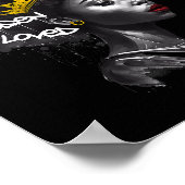 Fantastische Afro-schwarze Frau mit bestärkenden W Poster (Ecke)