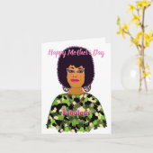 Fantastische Afroamerikanerin-Muttertagskarte Karte (Gelbe Blume)