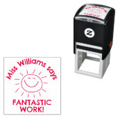 Fantastische Arbeit lächeln Sun Custom Lehrer Lob Permastempel (Beispiel)