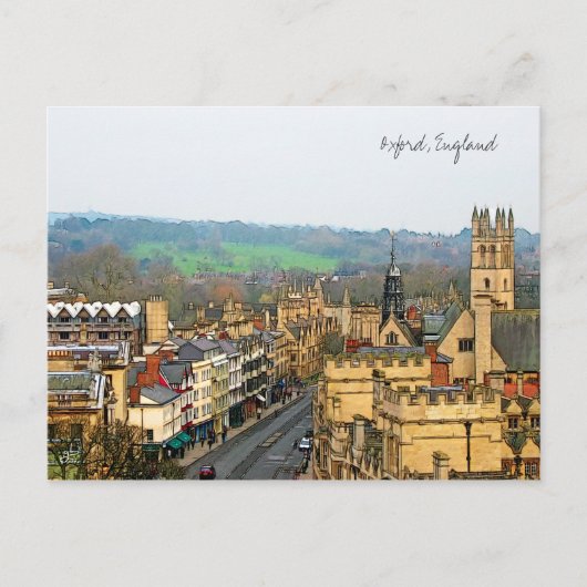 Fantastische Aussicht, Oxford, England, High Stree Postkarte (Vorderseite)