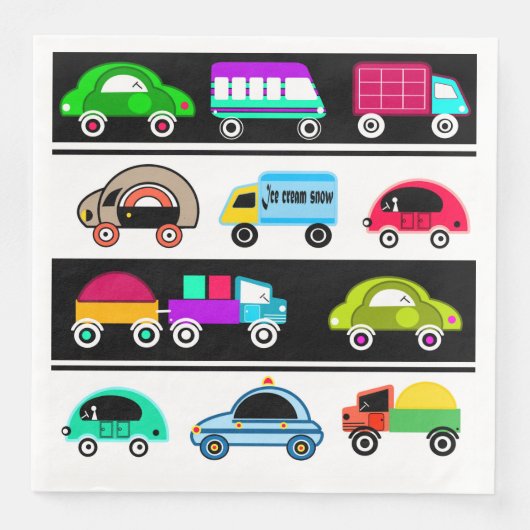 Fantastische Autos Serviette (Vorderseite)