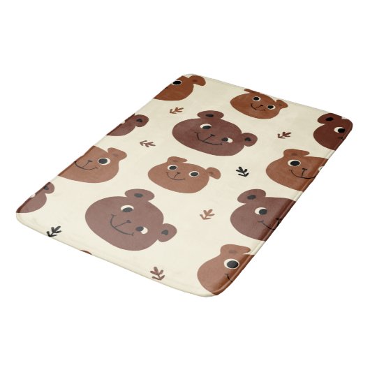 Fantastische Bärengesicht Badematte (Schrägansicht)