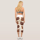 Fantastische Bärengesicht Capri Leggings (Rückseite)
