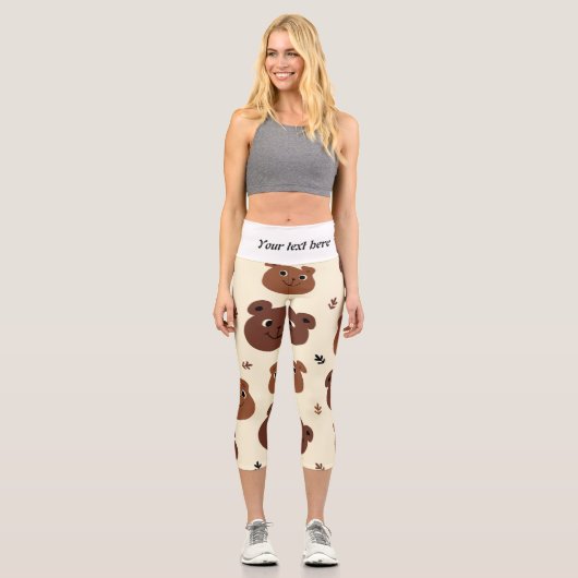 Fantastische Bärengesicht Capri Leggings (Vorderseite)