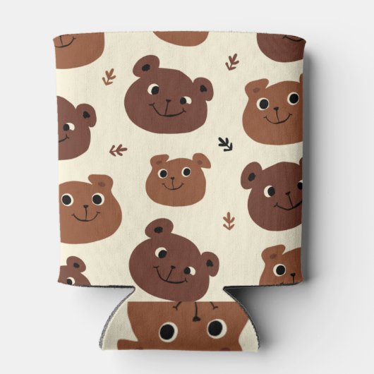 Fantastische Bärengesicht Dosenkühler (Rückseite)