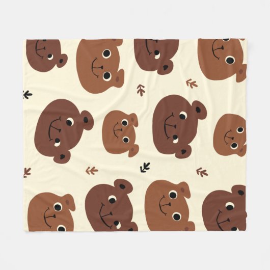 Fantastische Bärengesicht Fleecedecke (Vorderseite (Horizontal))