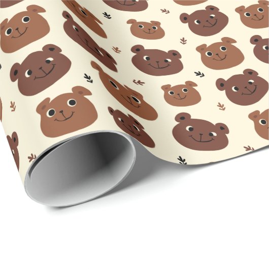 Fantastische Bärengesicht Geschenkpapier (Rolleneckpunkt)