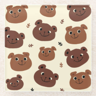 Fantastische Bärengesicht Glasuntersetzer