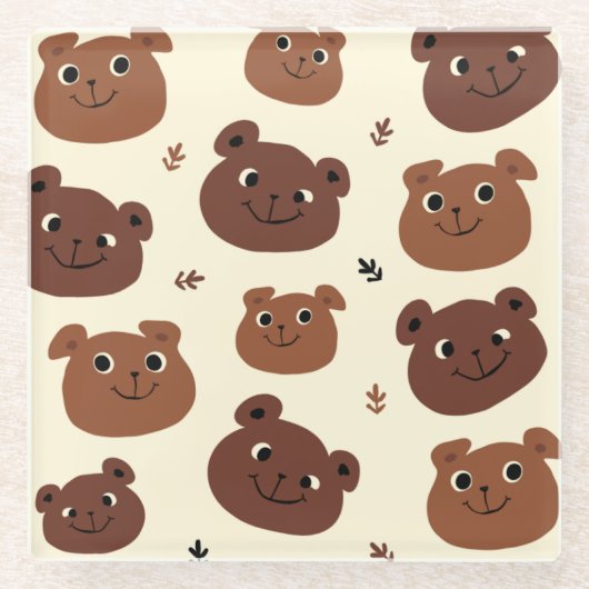 Fantastische Bärengesicht Glasuntersetzer (Vorderseite)