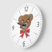 Fantastische Bärengesicht Große Wanduhr (Winkel)