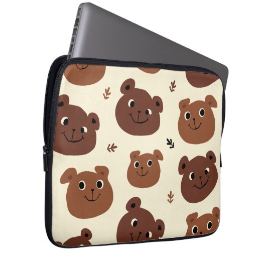 Fantastische Bärengesicht Laptopschutzhülle (Vorne Rechts)