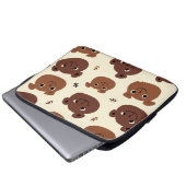 Fantastische Bärengesicht Laptopschutzhülle (Vorne Knopf)