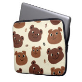 Fantastische Bärengesicht Laptopschutzhülle (Vorderseite Links)