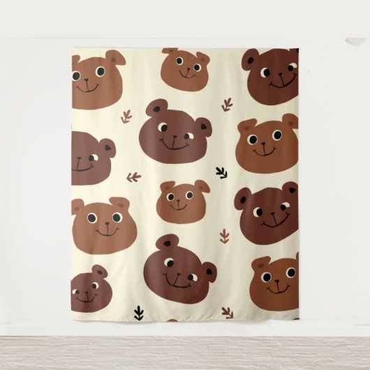 Fantastische Bärengesicht Wandteppich (Vorderseite)