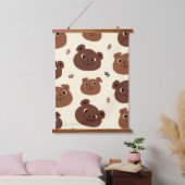 Fantastische Bärengesicht Wandteppich Mit Holzrahmen (Schlafzimmer)
