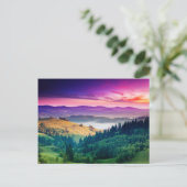 Fantastische Bergwelt am Morgen. überwältigt Postkarte (Stehend Vorderseite)
