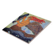 Fantastische Bestie Meerjungfrau mit Fisch Fliese (Seite)