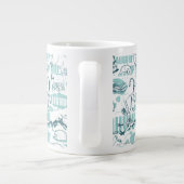 Fantastische Bestien blaues Muster Jumbo-Tasse (Rückseite)